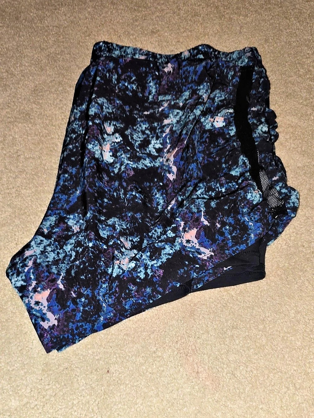 Fabletics Running Shorts in Blue & Black